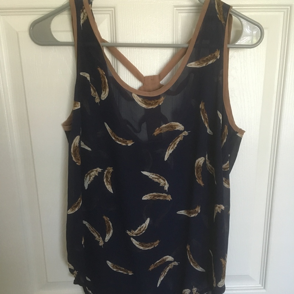 Forever 21 Sheer feather tank top